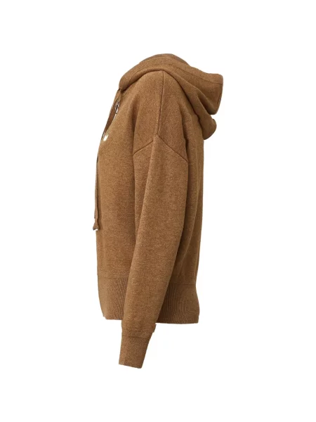 Hanorac cu glugă Isabel Marant cu broderie maro