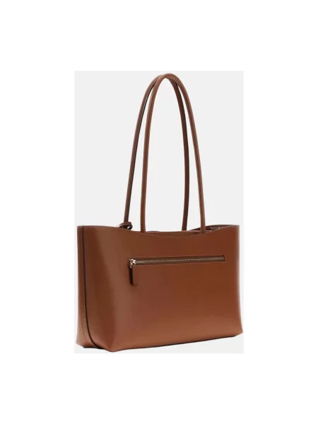 Guess torebka tote z imitacji skóry JANIE brązowa