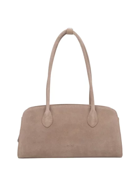 Lniana torebka Estro brązowa