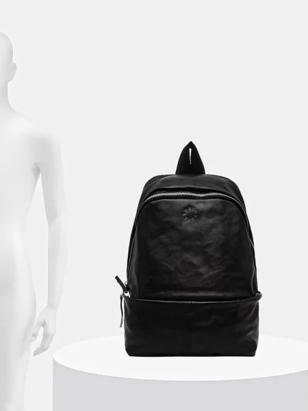 Шкіряний рюкзак AllSaints FINN великий однотонний чорний