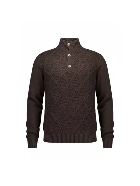 Sweter Gentiluomo wełniany brązowy