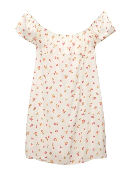 Pull&Bear Ljetna haljina maslinasta / narančasta / crvena bijela