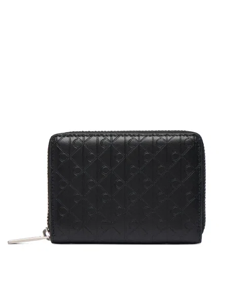 Portofel Mic pentru Bărbați Calvin Klein Emblem Emboss Zip Coin Pouch negru