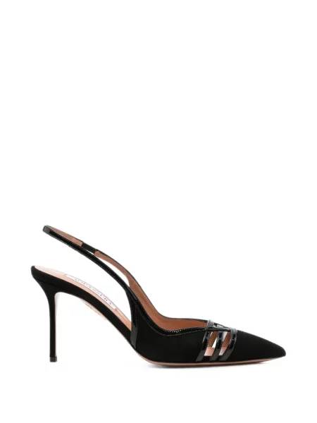 Pantofi cu toc Aquazzura slingback cu bretele negru