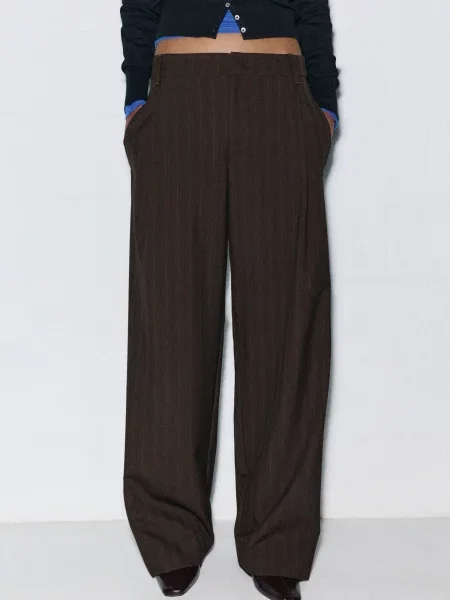 Pull&Bear Pantaloni cutați maro gri