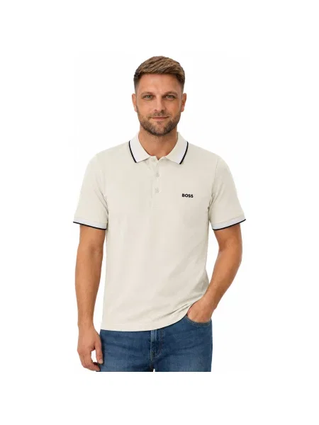 Tricou polo Boss alb