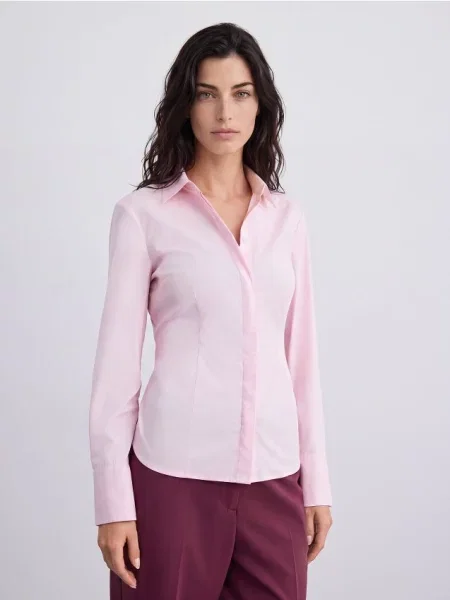Mohito Slim fit marškiniai pastelinė rožinė