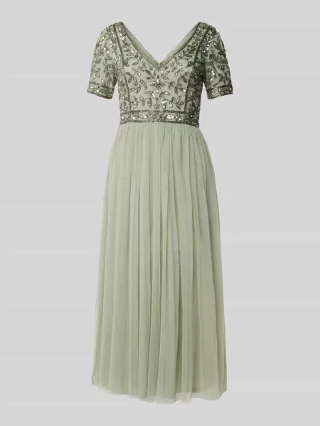 Sukienka koktajlowa obszyta ozdobnymi kamieniami Lace & Beads