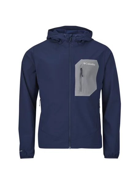 Geacă Columbia cu glugă softshell albastru