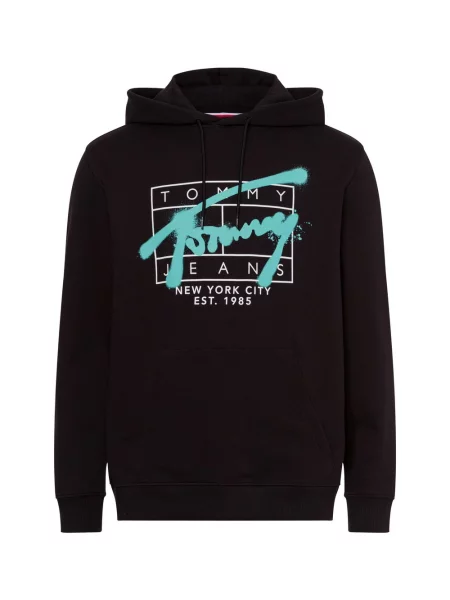 Tommy Jeans sweter z kapturem Mężczyźni nadruk XL czarny