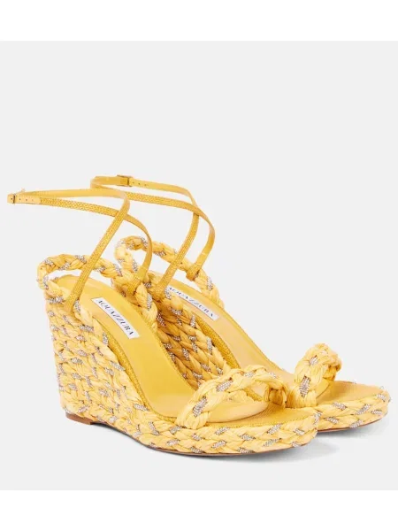 Sandali Aquazzura s polno peto s kristali rumena