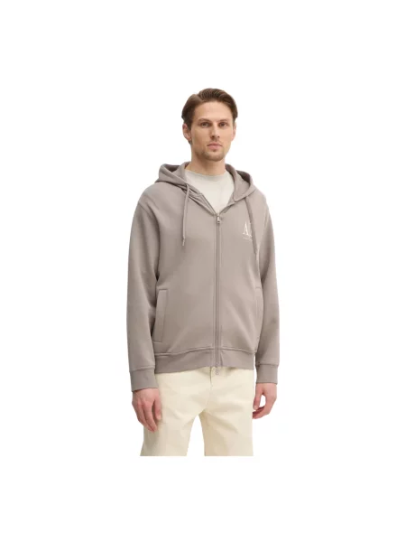 Bluza z kapturem Armani Exchange z kapturem beżowa