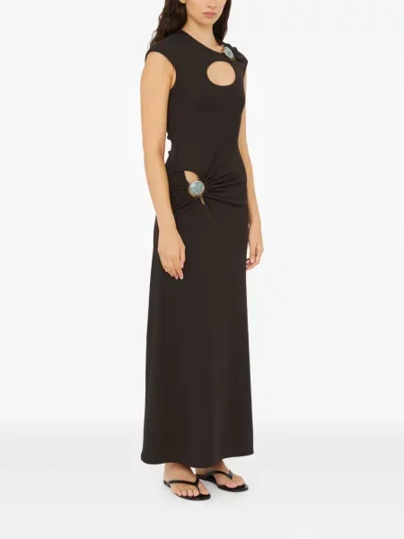 Rochie maxi Christopher Esber cu strasuri de costum negru