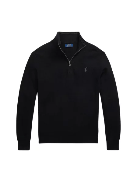 Sweter z dzianiny z wyhaftowanym logo Polo Ralph Lauren czarny