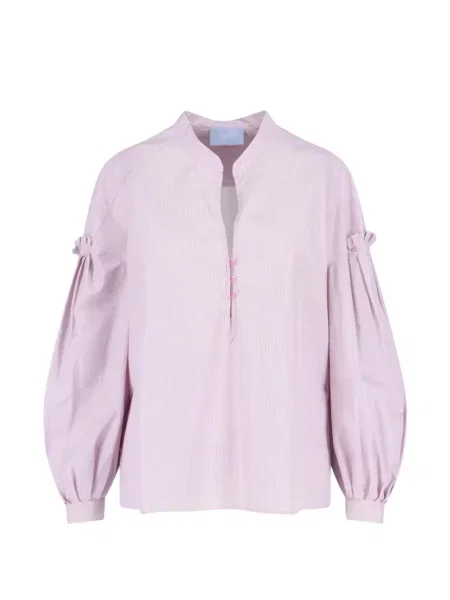 Koszula Seafarer w paski z falbankami różowa