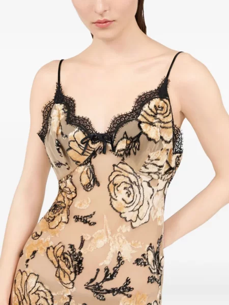 Rochie Roberto Cavalli cu imagine de costum roz
