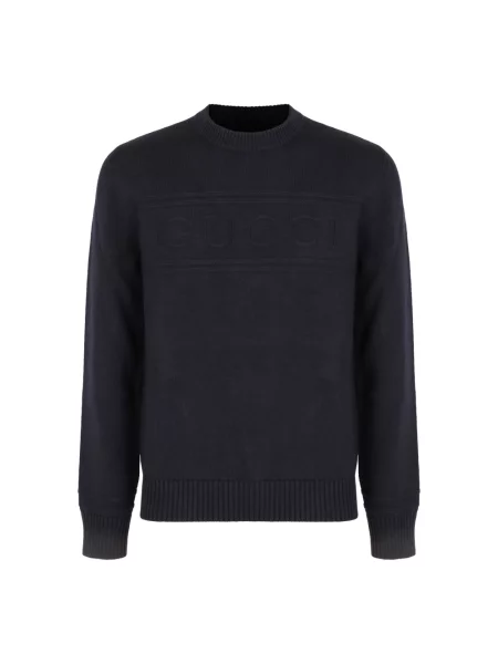 Dzianinowy sweter Gucci niebieski