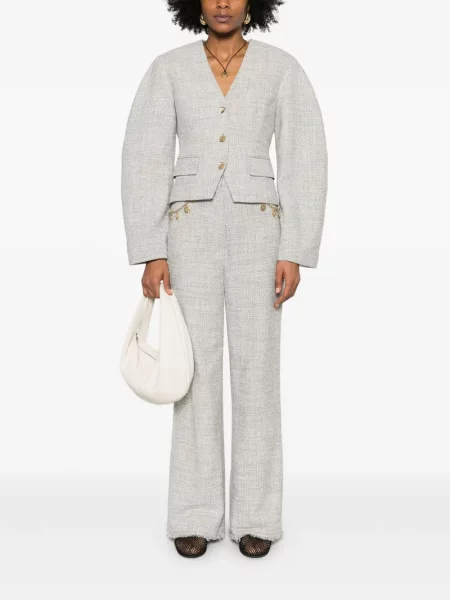 Pantaloni Nanushka alb