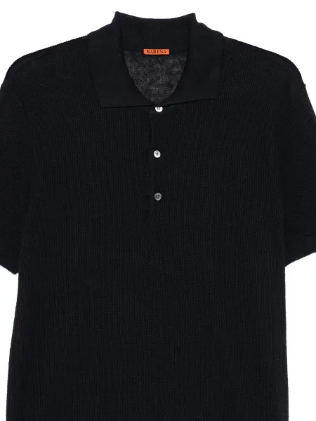 Tricou polo Barena tricotate negru
