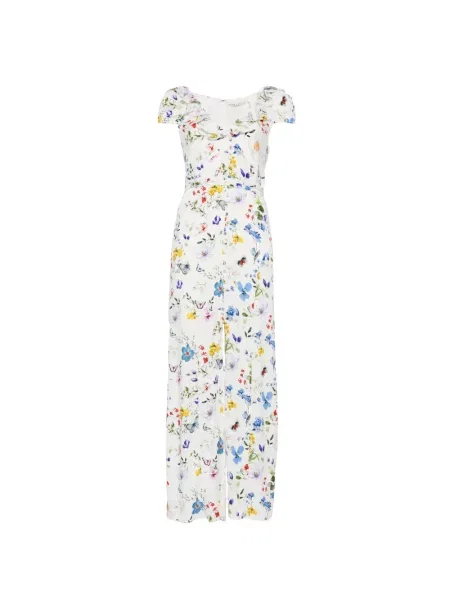 Rochie midi Alice + Olivia cu model floral până la genunchi de costum alb