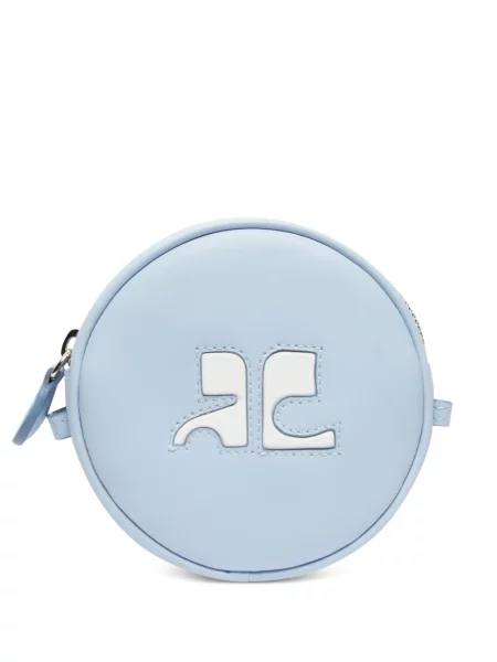 Geanta de piele Courreges din piele albastru