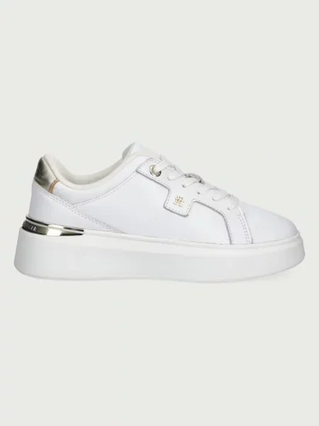 Tommy Hilfiger superge usnjene TH PLATFORM CHIC SNEAKER bela