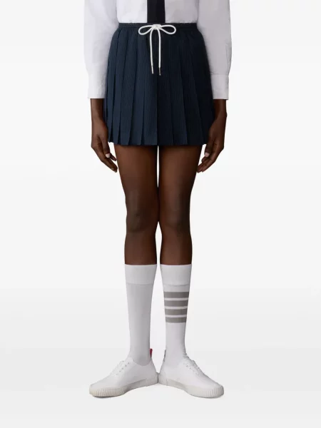 Plisuotas mini raišteliu plisuotas sijonas Thom Browne mėlyna