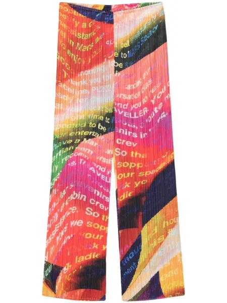Pantaloni Pleats Please Issey Miyake portocaliu