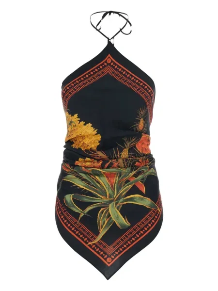 Fular Blumarine cu model floral negru