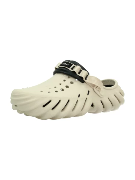 Crocs klapki Echo Clog damskie na platformie beżowy
