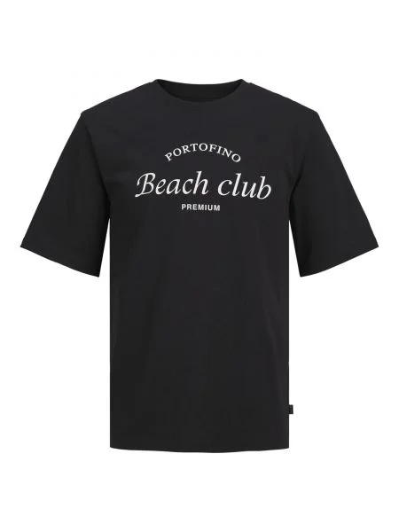 JACK & JONES Tricou JPRBLAOcean Club negru alb