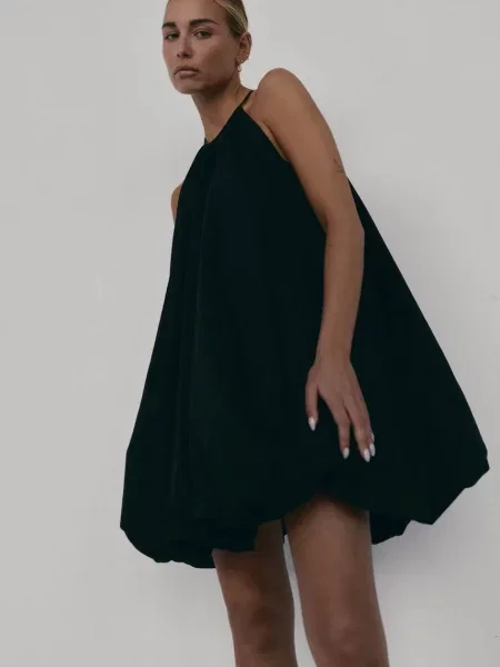 MUUV. sukienka LOU mini oversize czarny