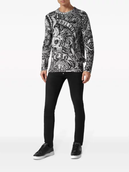 Kašmyro raštuotas džemperis Philipp Plein juoda