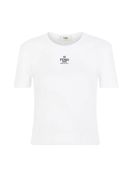 Krótka koszulka Fendi biała