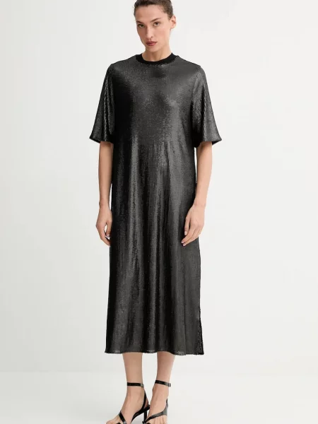 AllSaints sukienka ANNA midi prosta czarny