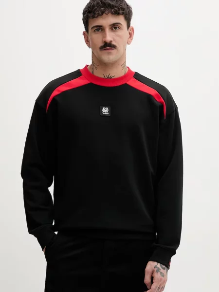 HUGO pulover bombažen Davalio_RB črna