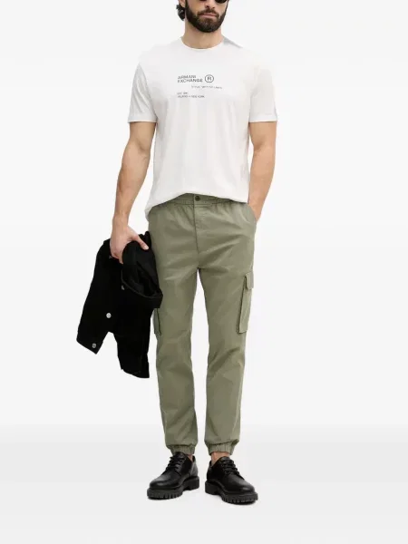 Scurt tricou Armani Exchange cu imagine alb
