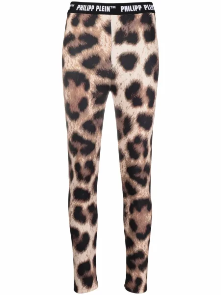 Leggings Philipp Plein cu imagine cu model leopard biker negru