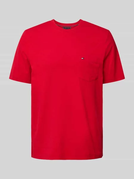 T-shirt o kroju regular fit z czystej bawełny Tommy Hilfiger czerwona