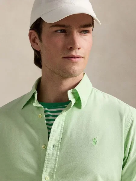 Сорочка Polo Ralph Lauren Sport Shirt regular класичний комір зелений