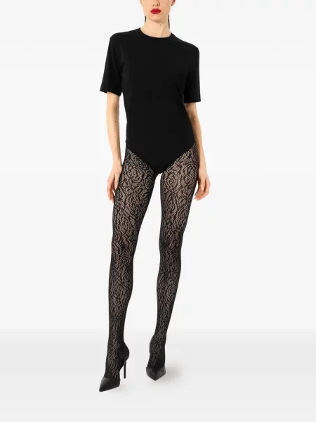 Чорапогащи Wolford с дантела черно