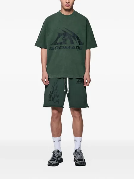 Pantaloni scurți Godmade cu imagine verde