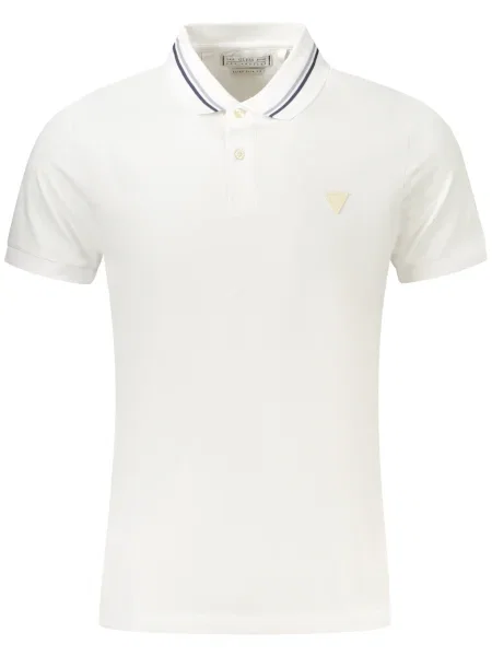 Polo Guess Jeans cu mâneci scurte alb