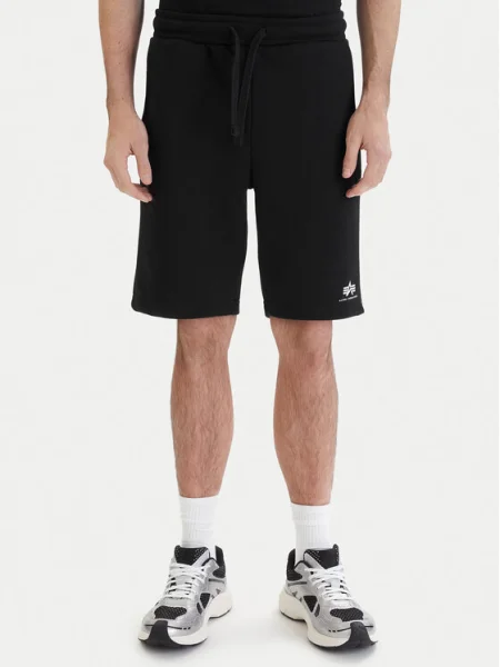 Pánske šortky Alpha Industries Basic Small Logo II black čierna
