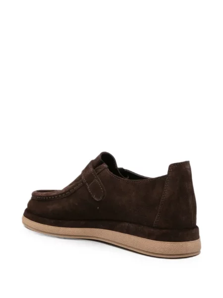 Loafers Sergio Moretti Firenze σουέντ με αγκράφα καφέ