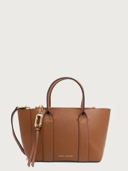MARC JACOBS torebka crossbody skórzana SCENE SMALL WORK TOTE brązowa