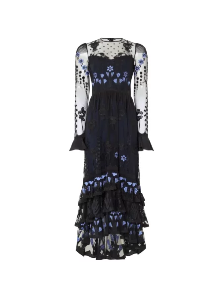 Rochie midi Temperley London cu model floral albastru