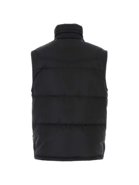 С яка ватиран елек Moncler Grenoble от рипсено кадифе черно