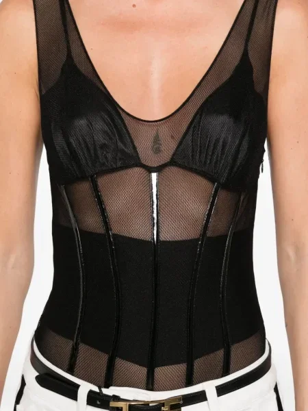 Body Elisabetta Franchi plasă negru