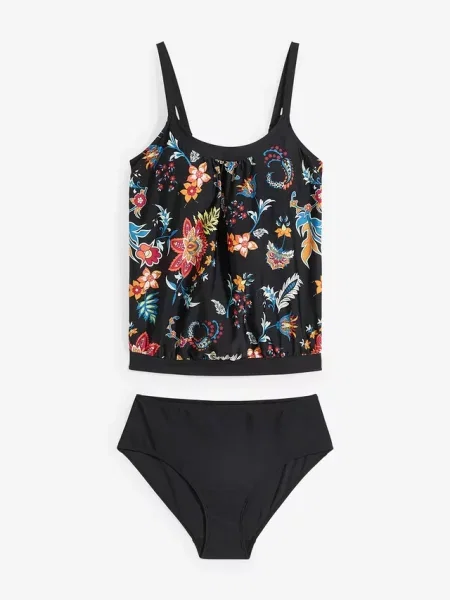 Tankini oversize 2 części z regulowanymi ramiączkami czarny
